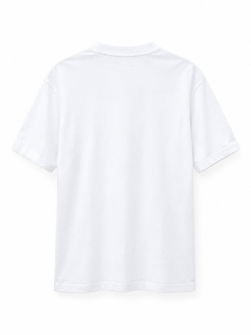GUESS Jeans Oversized T-Shirt Weiß mit ikonischem Triangle Logo – Herren