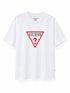 GUESS Jeans Oversized T-Shirt Weiß mit ikonischem Triangle Logo – Herren